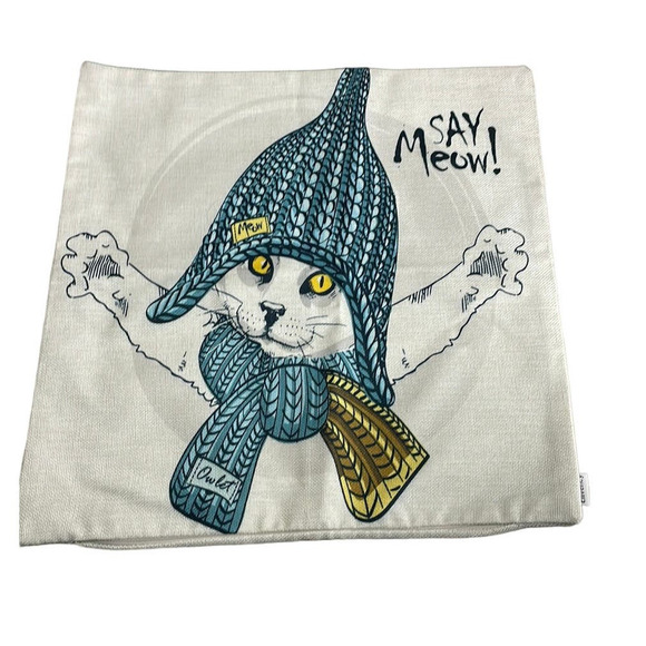 New Emvency‎ Cat In Winter Hat Pillow Cover - Picture 1 of 5